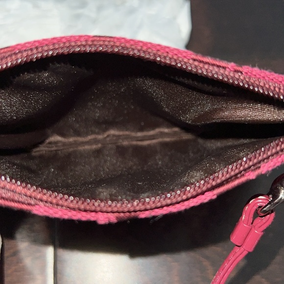Coach monogram logo maroon wristlet - Picture 5 of 9